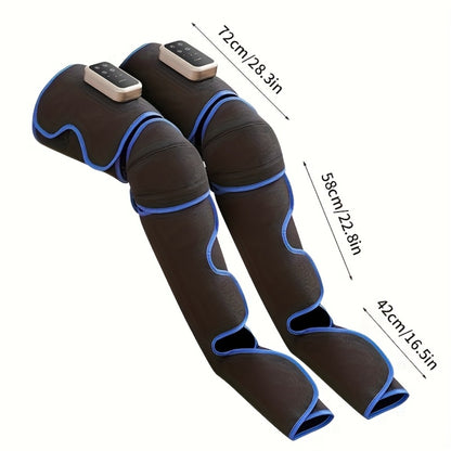 Leg Massager with Heat – Full Leg Air Compression Massager, 4 Modes Wireless Charging, Large Display, Breathable Wrap for Thighs, Shins, Knees, Ankles & Feet, Relief for Swelling, Circulation & Fatigue