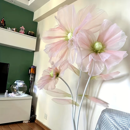 Artificial Silk Peony Flowers Giant Set of 3 Large Fake Flowers with Base & Branches for Wedding, Birthday Party, Home Decor & Window Display – 8 Colors