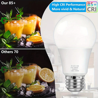 A19 LED Light Bulbs 100W Equivalent, 5000K Daylight White, E26 Base, Non-Dimmable, No Flicker, 1500LM Super Bright – 4/12/24 Pack Bulk LED Bulbs for Home Office Bedroom Living Room