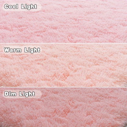 Pink Soft Shaggy Area Rug for Living Room Bedroom Non-Slip Fluffy Carpet Thickened Moisture Resistant Easy Clean Home Decor