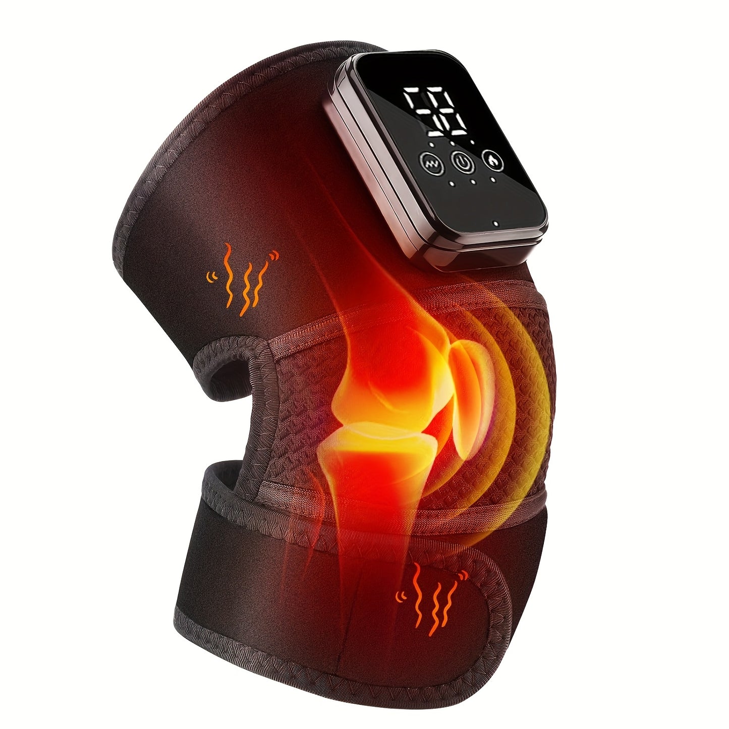 Heated Knee Massager with Heat and Vibration Massage – Wireless Portable Electric Knee Brace Wrap for Pain Relief, Arthritis, Joint Stiffness – 3-in-1 Shoulder Elbow Knee Heating Pad, Gift for Elderly