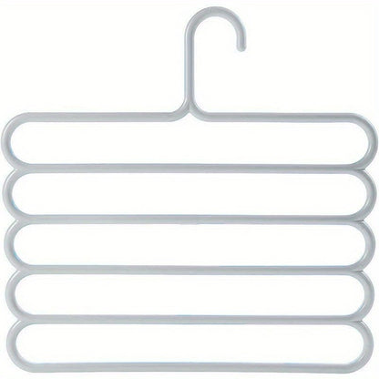 Multi-Layer Pants Hangers Set of 5 – 5-Tier Space Saving Clothes Rack, Slip-Resistant Adjustable Wardrobe Organizer for Pants, Jeans & Clothes, Closet & Laundry Room Storage
