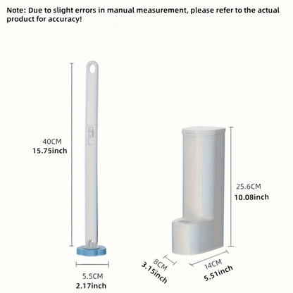 Disposable Toilet Brush Set with Replacement Heads – Hygienic No-Touch Bathroom Cleaning Brush with Stand Easy Install