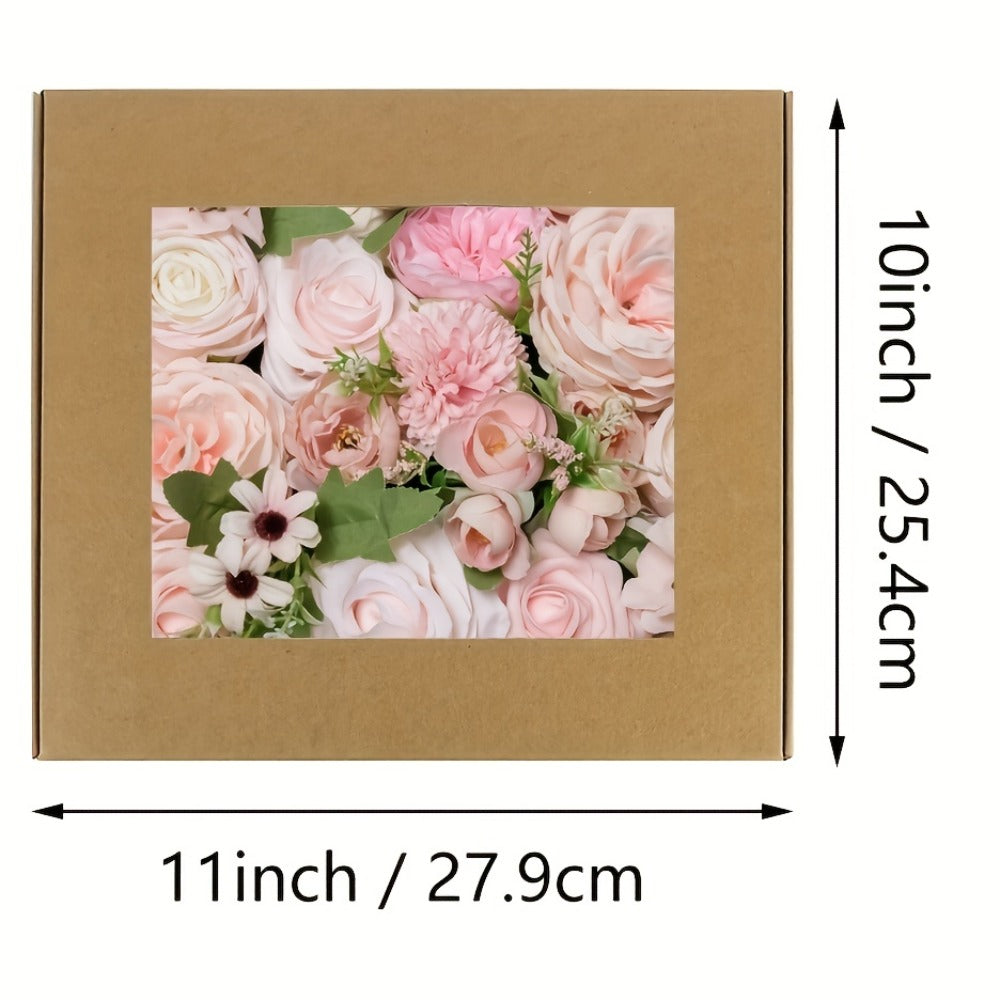 Artificial Flowers Combo Box Set – Pink & White Fake Roses for Bridal Bouquets, DIY Centerpieces, Wedding & Party Decoration Arrangements