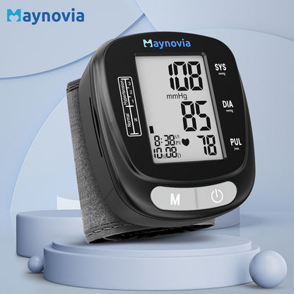 Blood Pressure Monitor Wrist Cuff with Oximeter Fingertip – Digital BP Machine Home Use, 120 Memory, Portable Case & Battery Included, Fully Automatic Hypertension Tracker