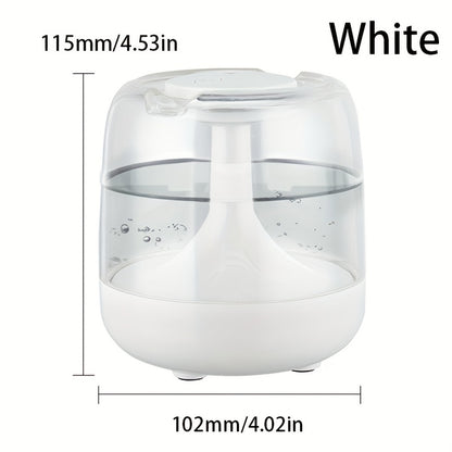 USB Humidifier with 7-Color Night Light – Silent 26dB Double Mist Visible Water Tank 24-Hour Runtime for Bedroom Living Room Office Desktop Home Decor Gift