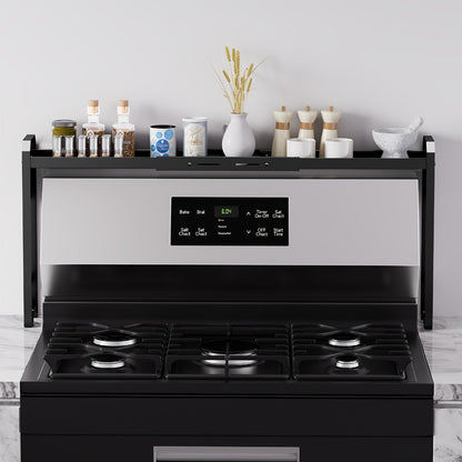 Stove Shelf Spice Rack Organizer – Expandable Adjustable Height Kitchen Storage Rack for Back of Stove, Over Sink, Counter Top Organization