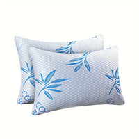 Blue Patterned Fiber Pillow (2PC)