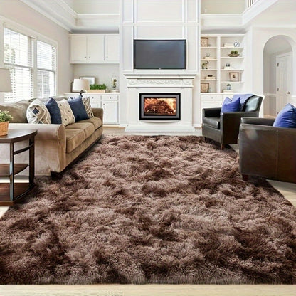 Gradient Color Soft Area Rug - Washable Anti-Slip Shaggy Fluffy Carpet for Living Room & Bedroom | Modern Machine-Made Floor Mat in Extra Large Sizes | Cozy Plush Rug in Multiple Colors
