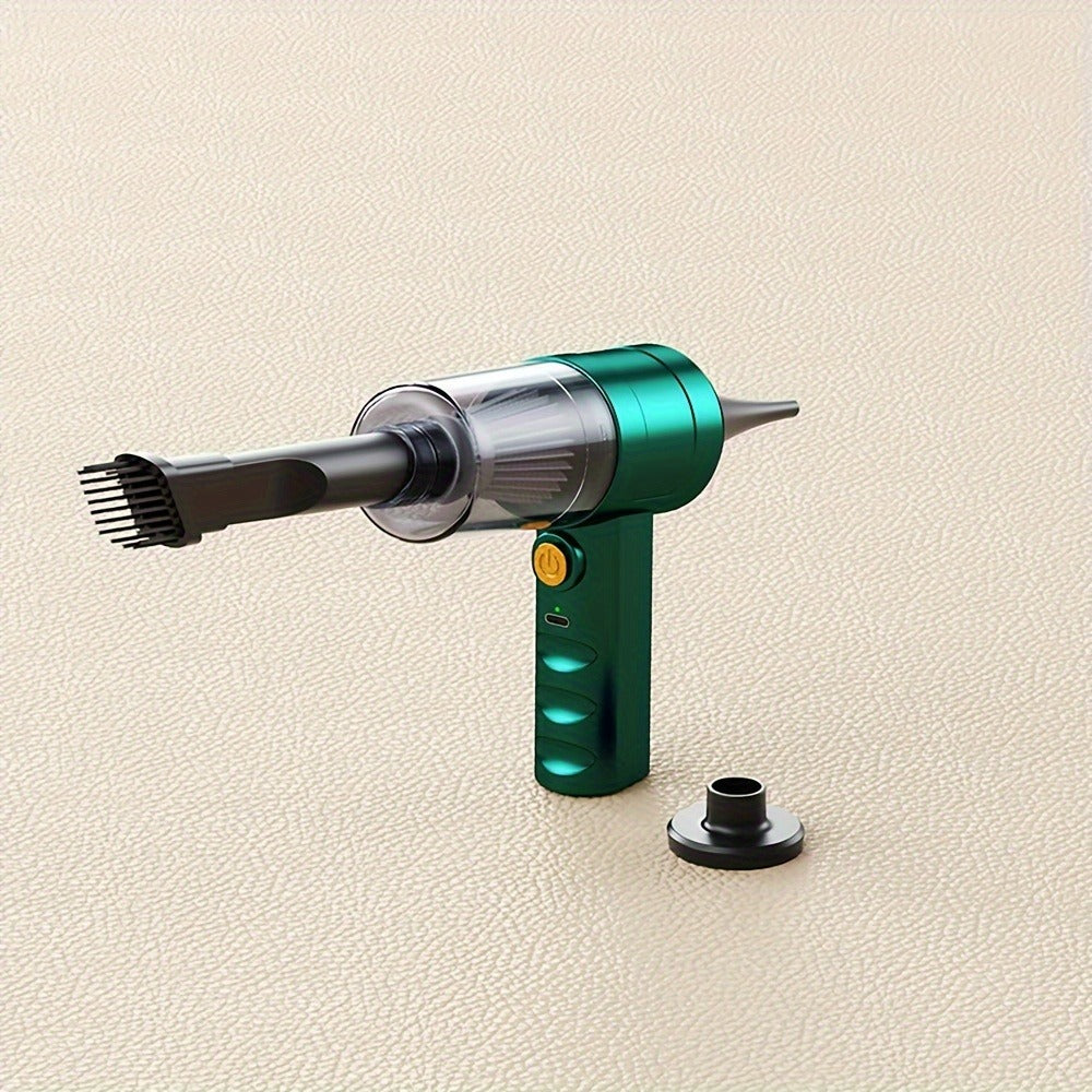 Mini Handheld Vacuum Cordless 4-in-1 Rechargeable | Portable Car Vacuum Cleaner & Air Blower & Hand Pump – Dust Buster for Keyboard, Car Interior, Inflate & Deflate, Green