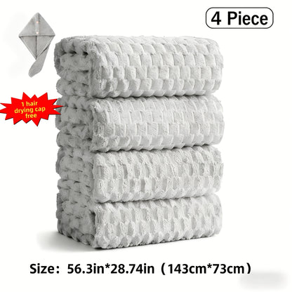 Microfiber Bath Towel Set Ultra-Soft Quick-Dry Skin-Friendly 4-Piece & 8-Piece Sets with Hair Drying Cap Multi-Color Options Luxury Spa Quality for Home Family Gifting