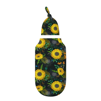 Baby Swaddle Blanket & Beanie Hat Set – Butterfly, Sunflower, Bee, Life Tree & Moon Star Newborn Wrap