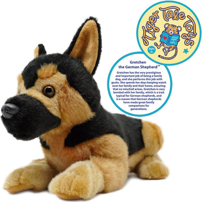 German Shepherd Stuffed Animal 15 Inch Plush Toy - Realistic Soft Dog Plushie Gift for Kids, Gretchen The German Shepherd by Viahart