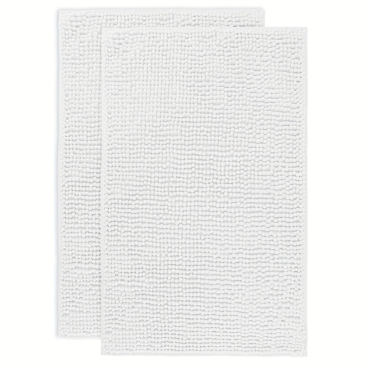 Chenille Bath Rug Extra Thick Soft Absorbent Non-Slip Bathroom Mat Machine Washable, Multiple Sizes & Colors