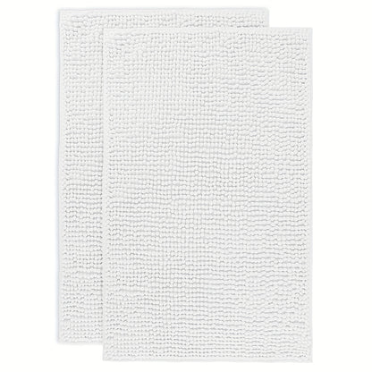Chenille Bath Rug Extra Thick Soft Absorbent Non-Slip Bathroom Mat Machine Washable, Multiple Sizes & Colors