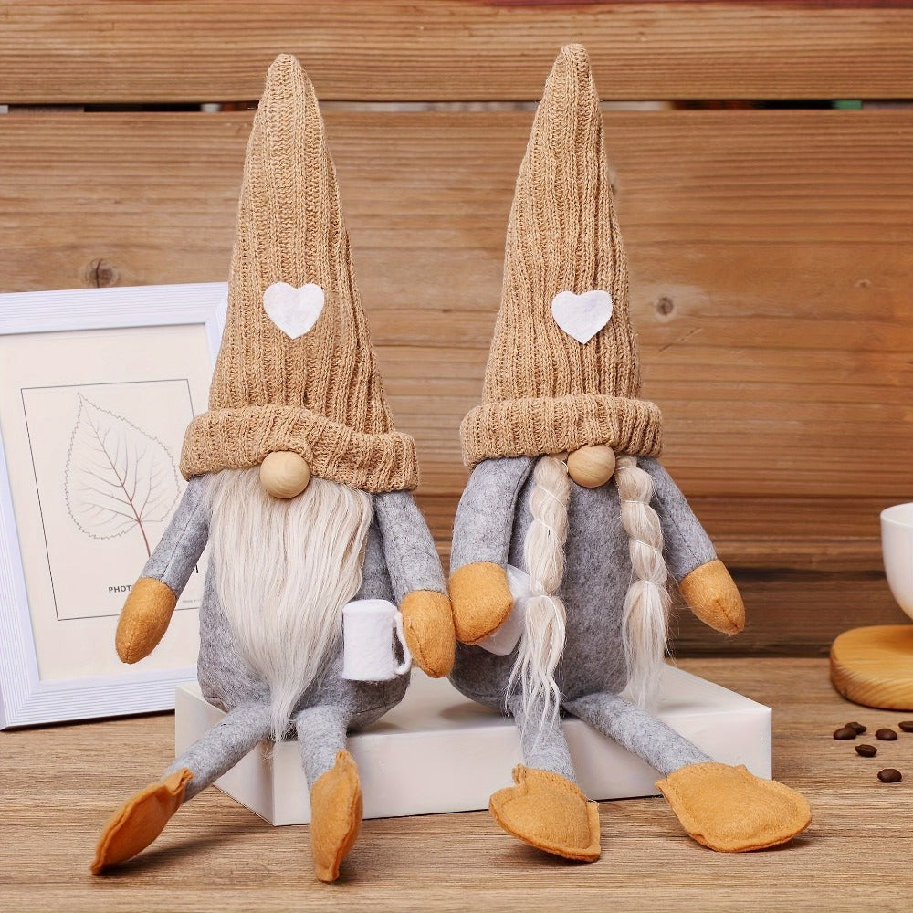 Gnome Home Decor 2pcs Set – Collectible Holiday Gnomes Figurines for Living Room, Bedroom, Office, Birthday & Party Decorations, Gifts for Men & Women