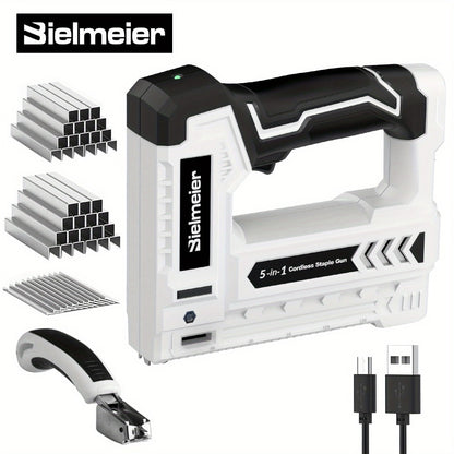 Cordless Stapler Brad Nailer 2-in-1 4V / 20V No Compressor – Lightweight with Battery, Charger & 1600pcs Nails & Staples, for Carpentry, Home Improvement, Upholstery & DIY – Multiple Colors & Upgrade Versions