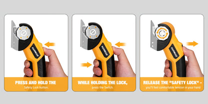 Electric Scissors Cordless 4.2V Rotary Cutter with 2000mAh Battery – 10000 RPM, Safety Lock, LED Light, Anti-Slip Handle, Fabric Cutting Machine for Clothing, Cardboard, Carpet, Leather & Craft Projects