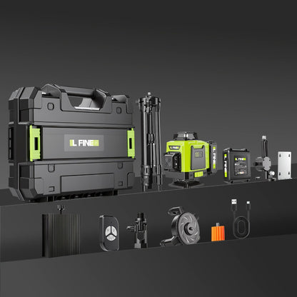 4D Laser Level 16 Line Self Leveling High Precision Cross Line Laser for Construction Renovation Tiling Flooring Alignment Fast Charging with Tripod Options