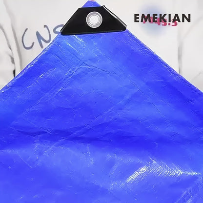 Heavy Duty Tarp Waterproof UV Resistant Tarpaulin – Thickened PE Double-Sided Blue Orange Rainproof Sun Shade Cover with Grommets & Rope for Outdoor Camping Garden Vehicle Boat Protection