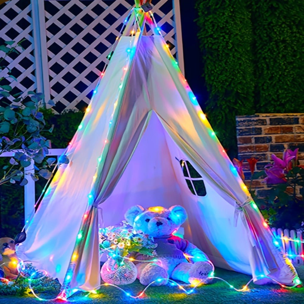 Solar Rope Lights Outdoor 33FT 100LED RGB – 8 Modes IP65 Waterproof String Lights for Garden, Patio, Party & Holiday Decor