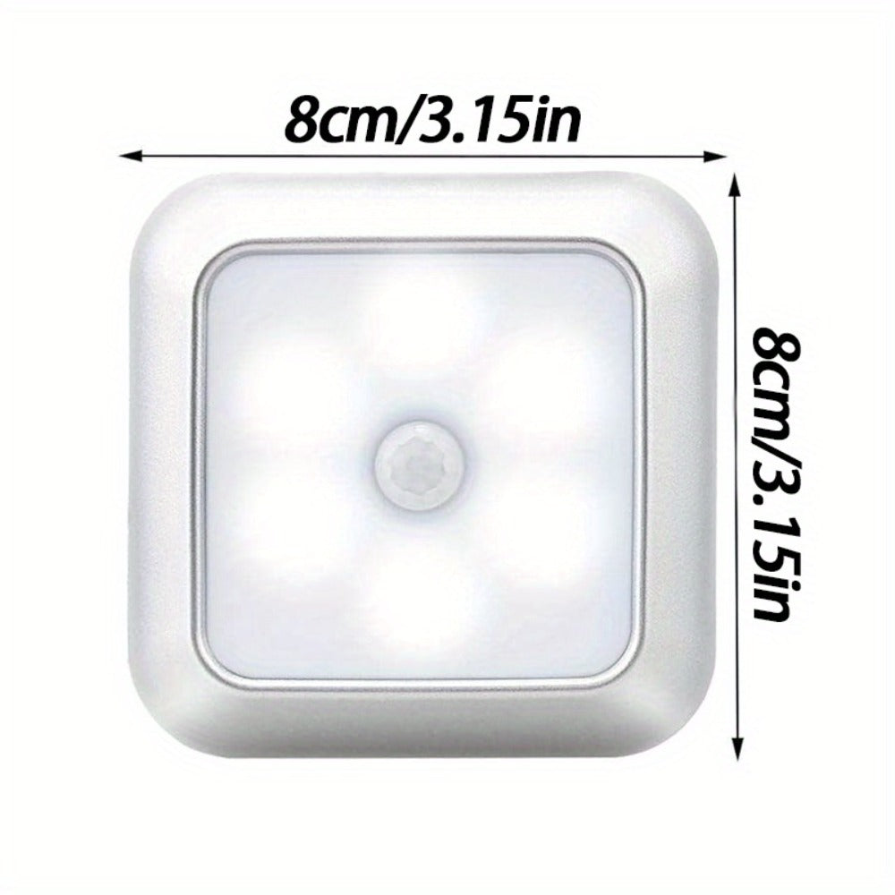 LED Night Light Motion Sensor Battery Powered Dusk to Dawn Smart Sensor Compact Nightlight for Bedroom Toilet Stairs Hallway Closet Warm White Cool White 2 Pack