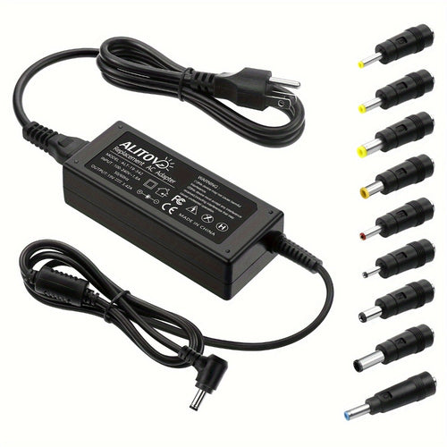 19V 3.42A 65W Universal Laptop Power Adapter - Compatible with HP, LG Monitor, Samsung TV, Acer, Chromebook, ASUS, JBL Speaker, AC 100-240V Input, 9 DC Tips Included, Short Circuit Protection