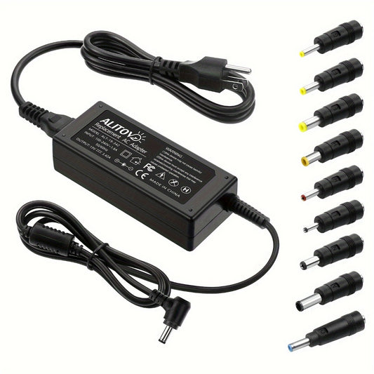 19V 3.42A 65W Universal Laptop Power Adapter - Compatible with HP, LG Monitor, Samsung TV, Acer, Chromebook, ASUS, JBL Speaker, AC 100-240V Input, 9 DC Tips Included, Short Circuit Protection