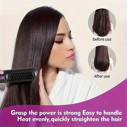 Wireless Hair Straightener Comb - Portable Cordless Straightening Brush with 3-Min Fast Heat, 3 Temp Settings 170-190°C, Negative Ion Technology, 3D Comb Design, Lightweight Travel Hair Straightener
