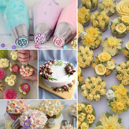 386 Pcs Cake Decorating Baking Set with Piping Nozzles & Frosting Tips – Complete Beginner Baking Tool Kit with Floral Nozzles, Pastry Tips & Decorating Tools