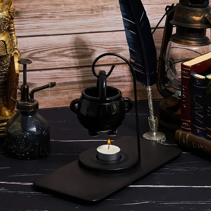 Ceramic Wax Melter Hanging Incense Holder Tealight Diffuser Black Witch Style Home Decor for Yoga Meditation Spa Aromatherapy Boho Gothic Gift