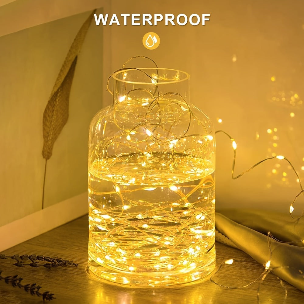 Solar Fairy String Lights Outdoor – 110 LED Copper Wire Solar Twinkle Lights with 8 Modes & Touch Control for Christmas Tree, Garden, Patio, Wedding & Party – 2, 4 or 8 Pack