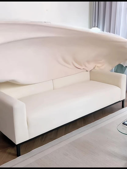 Chenille Sofa Cover with Fringe 300GSM - Super Soft Pet Friendly Solid Couch Slipcover for Single 2 4 Seater Living Room Decoration, 4 Colors