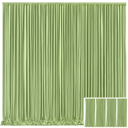 Blackout Backdrop Curtain 4 Pack 5x10 Ft - Heavyweight Nonwoven, Wrinkle-Resistant, Smooth Hanging for Wedding Birthday Baby Shower Party Photography Background Decoration