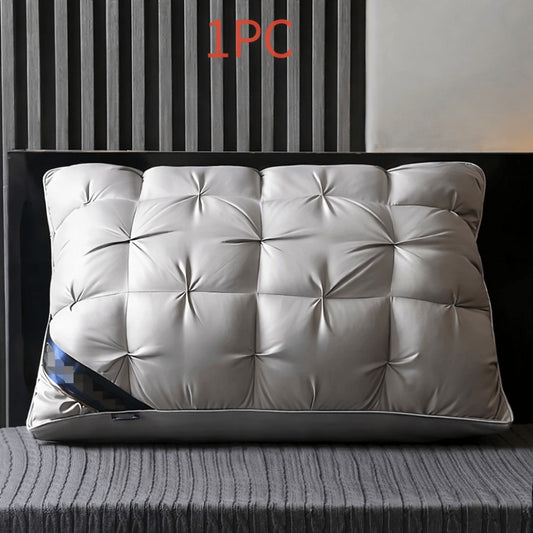 Hotel Quality Pillow Soft Polyester Fiber Deep Sleep Neck Support - No Collapse All Season Machine Washable Satin Cover Zipper Closure White Grey 1pk 4pk Bed Pillow for Home Hotel Bedroom