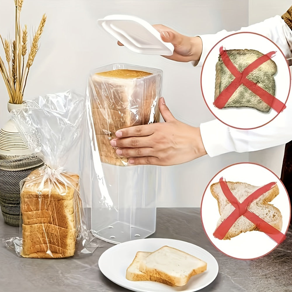 Leak Proof Plastic Food Storage Container with Flip Top Lid – Airtight Sealing Box for Bread, Toast, Fruits & Vegetables, Rectangle Kitchen Organizer