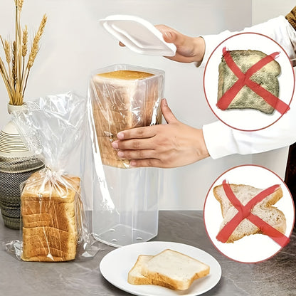 Leak Proof Plastic Food Storage Container with Flip Top Lid – Airtight Sealing Box for Bread, Toast, Fruits & Vegetables, Rectangle Kitchen Organizer