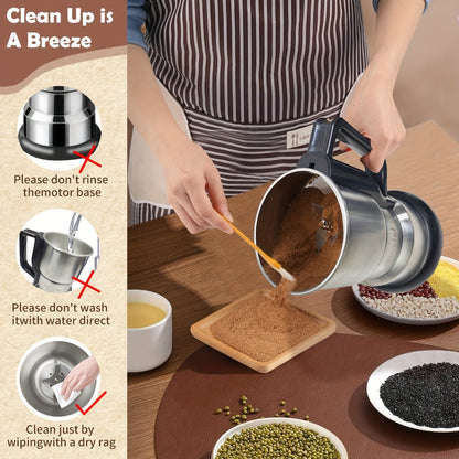 Coffee Bean Grinder 300W 8-Blade Stainless Steel 400g 14oz Large Capacity Up to 36 Cups 10-Second Fast Grinding Spice Grain Nut Dry Food Processor One-Touch Button