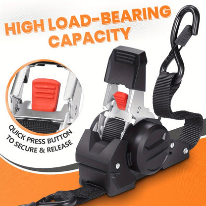 Retractable Ratchet Straps with Extension Strap – Heavy Duty Auto Self-Retracting Tie Down Cargo Straps for Truck Trailer Motorcycle Moving & Appliances