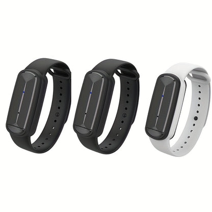 Ultrasonic Mosquito Repellent Bracelet 3-Pack – USB Rechargeable Intelligent Bug Repellent Wristband for Camping, Outdoor, Hiking & Travel, Waterproof Mosquito Control Bracelet for Adults & Kids