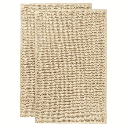 Chenille Bath Rug Extra Thick Soft Absorbent Non-Slip Bathroom Mat Machine Washable, Multiple Sizes & Colors