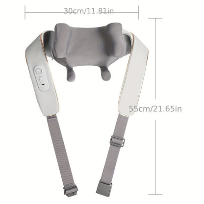Wearable Neck & Shoulder Massager with Heat – 6D Bionic Hand Kneading Trapezius Massager, 9 Modes 3 Intensities 40-45°C Heat, Hands-Free Deep Tissue Massage for Home & Office, Gift for Women Men Mom
