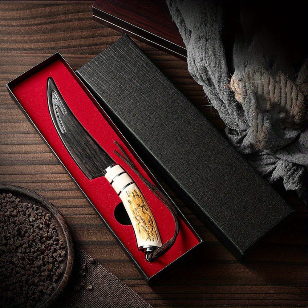 Butcher Knife Professional Bone-In Meat Cleaver Razor Sharp Blade with Patterned Design & Ergonomic Comfort Grip Handle – Heavy Duty Kitchen Chef Knife for Poultry & Meat Cutting