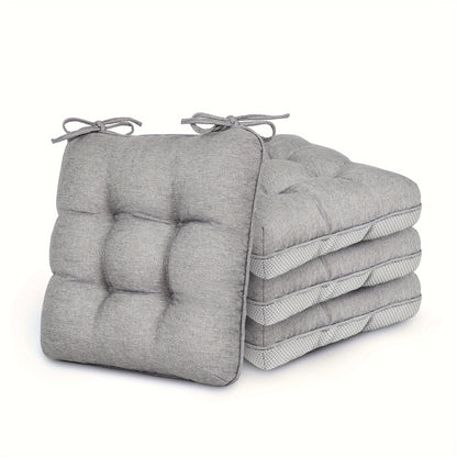 Memory Foam Chair Cushions 4/8 Pack, Non-Slip Seat Pads for Dining Chairs, Kitchen, Office & Patio – Indoor Outdoor Chair Pads M/L Size