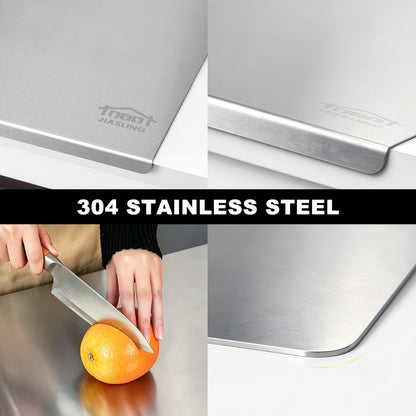 Stainless Steel Cutting Board & Rolling Pastry Board – Non-Slip Kitchen Prep Mat with Butcher Block Surface