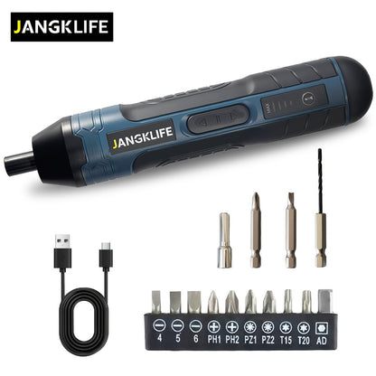 Cordless Electric Screwdriver Set – Rechargeable Power Screwdriver with LED Light, DC Charging, Bit Accessories Included, for Home DIY & Repair