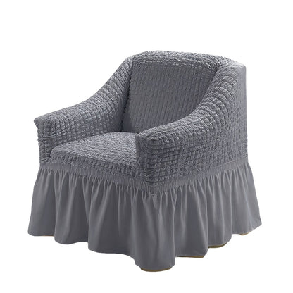 Stretch Seersucker Sofa Cover Solid Color Elastic Band Closure Machine Washable Slipcover for Armchair Loveseat 1 2 3 4 Seater - 8 Colors Home Wedding Decor