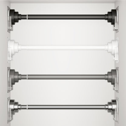 Tension Rod Stainless Steel No Drill - Adjustable Curtain Rod for Wardrobe Bathroom Bedroom, Clothes Drying Rod, Multiple Sizes & Colors
