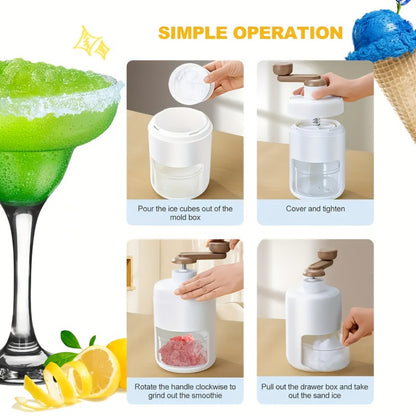 Manual Ice Shaver Machine – Hand-Powered Snow Cone Maker & Ice Crusher, BPA-Free, Portable for Home, Parties, Picnics & BBQs, Includes Ice Cube Trays, Easy to Use Shaved Ice Maker for Kids & Adults