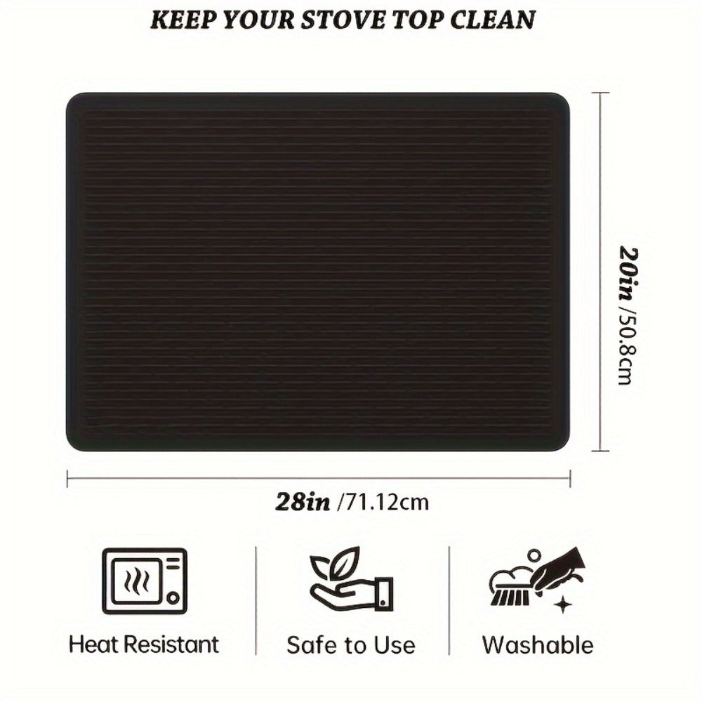 Silicone Stove Top Cover Protector 28x20 Inch – Heat-Resistant Glass Cooktop Cover for Electric & Ceramic Stoves, Scratch-Proof Surface Mat & Kitchen Dish Drying Pad